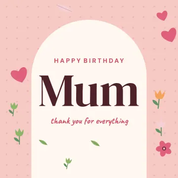Birthday card for Mum
