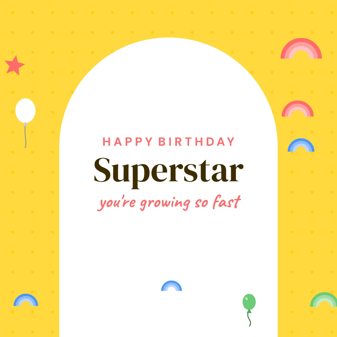Ready card: Happy Birthday Superstar
